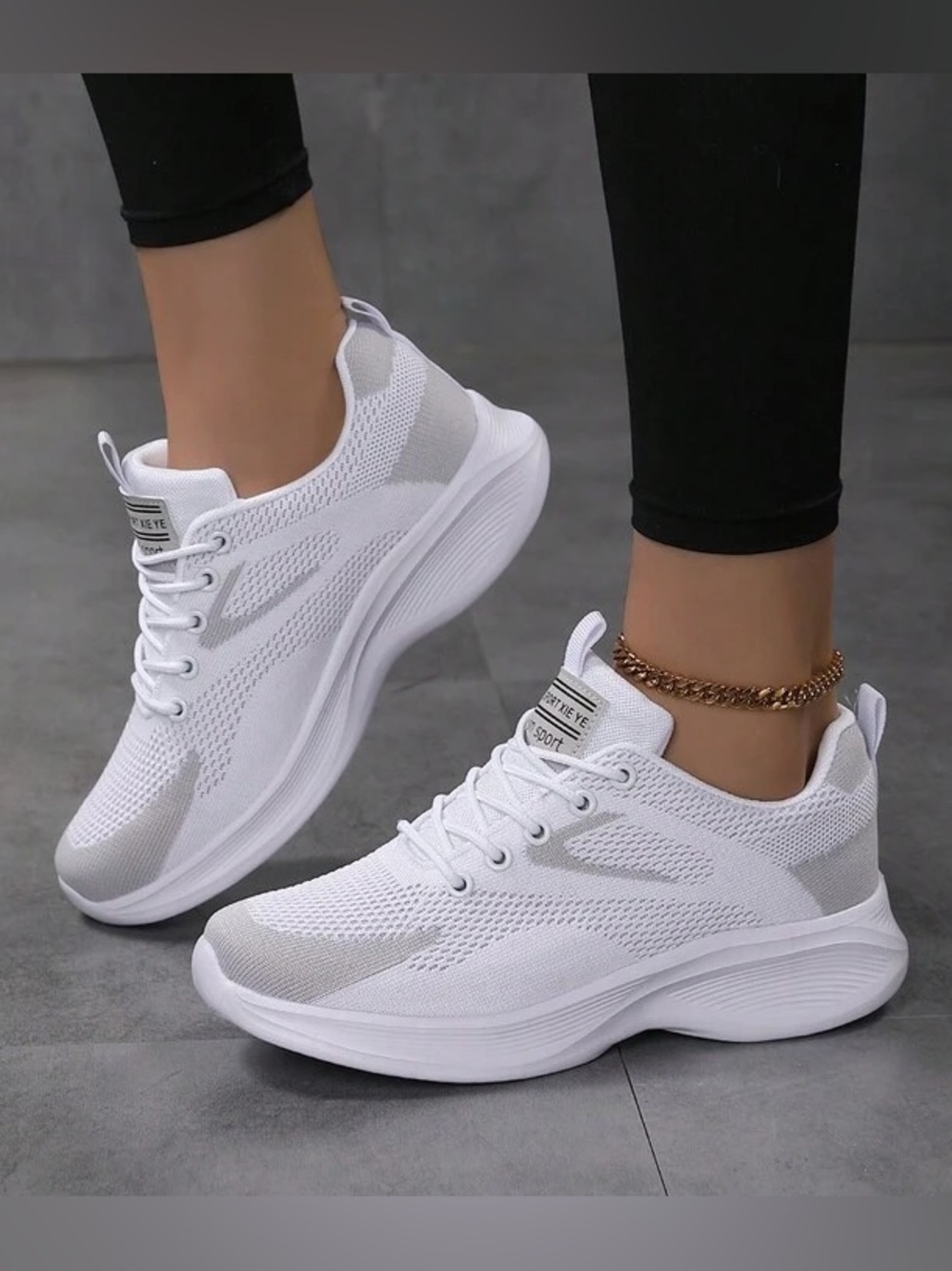 SHEIN White Mesh Walking Shoes Size 41 Lightweight Breathable Casual Sneakers